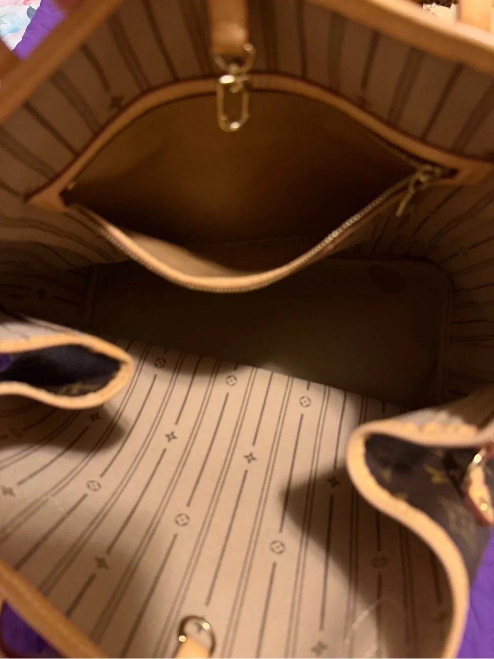 Louis Vuitton Monogram Canvas Tote with Natural Vachetta Trim